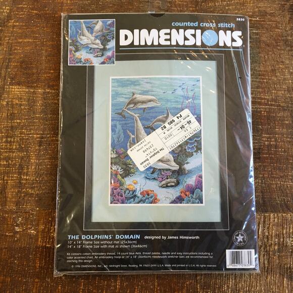 Dimensions Counted Cross Stitch Kit 3830 Dolphin's Domain 10 x 14  NEW SEALED - Picture 1 of 4